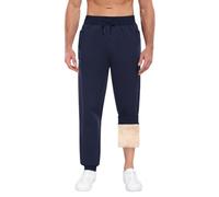 UMIPUBO Jogginghose Herren Winter Baumwolle Warme Fleece Gefütterte Trainingshose Thermo Jogger Hose Freizeithosen Sporthose Lang Sweatpant mit Kordelzug Zwei Taschen (Marineblau, XL)
