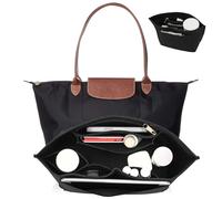 Umiup Filz-Geldbörsen-Organizer-Einsatz für Longchamp Le Pliage Tote, L Handtaschen-Organizer, kompatibel mit Le Pliage Umhängetasche, groß/klein, LE PLIAGE Handtascheneinsatz oben (schwarz, S/21 x 17