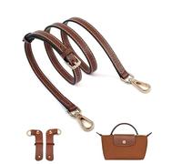 UMIUP Leder-Geldbörsenriemen für Longchamp Conversion Kit, Ersatz für Longchamp Le Pliage Tragetasche, Beige, Brown-Gold B