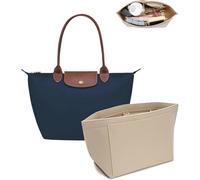 Umiup Tascheneinsatz-Organizer für Longchamp Le Pliage, Handtaschen Organizer Filz Taschenorganizermit Multifunktionalen Taschen Großes Fassungsvermögen für Longchamp Large/Medium/Small
