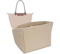 UMLIPOT Minimalistischer funktionaler Taschenorganizer für Longchamp L-Tasche, Beige, 8 Fächer, Filz, Hellbraun