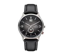 UMR RUHLA Armbanduhr, für Herren, Quarz, Titan, Lederarmband, Mineralglas, wasserdicht bis 5 bar - Made in Germany, Farbe:dunkel schimmernd