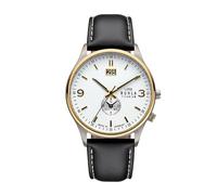 UMR RUHLA Armbanduhr, für Herren, Quarz, Titan, Lederarmband, Mineralglas, wasserdicht bis 5 bar - Made in Germany, Farbe:Weiß