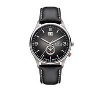 UMR RUHLA Armbanduhr, für Herren, Quarz, Titan, Lederarmband, Mineralglas, wasserdicht bis 5 bar - Made in Germany, Farbe:dunkel schimmernd