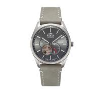 UMR RUHLA Armbanduhr, Herren, Automatik, Lederarmband, Titangehäuse, wasserdicht bis 5 bar, Farbe:Grau