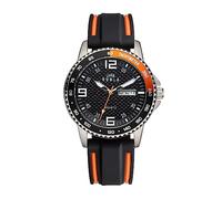UMR Ruhla Quarzuhr »Sport Herrenuhr 39001 orange Silikonband 40 mm«