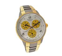 UMR RUHLA Classic Titanuhr Herrenuhr - Ø 35 mm Quarz - Tag/Datum/24h - Saphirglas - Bicolor Titanarmband - weißes Zifferblatt - Made in Germany