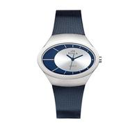 UMR RUHLA - edle Damen Armbanduhr - stilvolle Eleganz und höchste Präzision - Quarz Uhrwerk - Ziffernblatt in Silber und Blau - Milanaise-Edelstahlarmband - Made in Germany