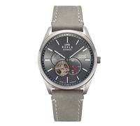 UMR RUHLA Armbanduhr, Herren, Automatik, Lederarmband, Titangehäuse, wasserdicht bis 5 bar, Farbe:Grau