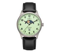 UMR Ruhla Mondphase Herren Armbanduhr Titan 20910 Datum Lederband