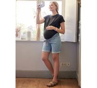 Umstands-Jeansshorts mit Gürtel hellblau Gr. 34 von vertbaudet