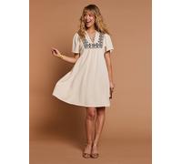 Umstands-Kleid aus Musselin Boho-Stickerei Mama-Tochter-Capsule ENVIE DE FRAISE sandfarben Gr. 32