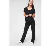 Umstands-Set NEUN MONATE "2tlg. Set T-Shirt + Leggings für Schwangerschaft und Stillzeit", Damen, Gr. 40/42, schwarz, Jersey, Obermaterial: 95% Baumwolle, 5% Elasthan, unifarben, KOB Set-Artikel, T-Sh
