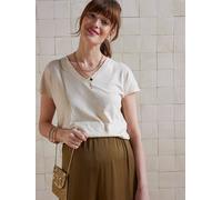 Umstands-Shirt, Viskose-Leinen-Mix mit Glanzeffekt beige golden Gr. 32/34 von vertbaudet