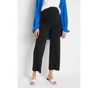 Umstandshose BONPRIX, Damen, Gr. 36, N-Gr, schwarz, Web, Obermaterial: 68% Viskose, 28% Polyester, 4% Elasthan, unifarben, regular fit 7/8-Länge, Hosen, Culotte in 7/8-Länge, bequemer, elastischer Bun