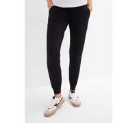 Umstandshose BONPRIX, Damen, Gr. 40/42 (M), N-Gr, schwarz, Web, Obermaterial: 95% Viskose, 5% Elasthan, loose fit, Hosen, aus Viskose, mit breitem Umschlagbund, elastischer Saum (59046514-40) schwarz