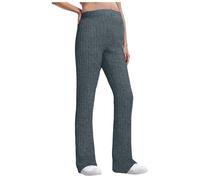 Umstandshose Damen Umstandsmode Lang Schwangerschaftshose Elastischer Hohe Taille Strickhose mit Verstellbarer Bund Einfarbige Lange Schwangerschaft Hosen Bequeme Stretch Schwangere Freizeithose