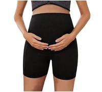 Umstandshose Kurz mit Taschen Umstandsshorts High Waist Schwangerschaft Radlerhose Bauchstütze Damen Umstandsleggings Hüfte Heben Yogahose Slim Fit Blickdicht Umstandsshorts Weich Stretch Umstandsmode