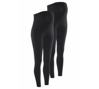 Umstandshose NEUN MONATE "2 Stück Umstands-Hosen für Schwangerschaft und Stillzeit", Damen, Gr. 40/42, N-Gr, schwarz, Jersey, Obermaterial: 95% Baumwolle, 5% Elasthan, unifarben, Basic, figurbetont 7/