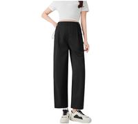 Umstandshose Weitem Bein Damen High Waist Sommer Freizeithose Baumwolle Stoffhose Weiches Bein Gerade Hosen Bequem Stretch Umstandsleggings Loose Weich Heimhose mit Tunnelzug Schwangerschaftshose