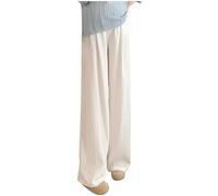 Umstandshose Weitem Bein Damen High Waist Sommer Freizeithose Baumwolle Stoffhose Weiches Bein Gerade Hosen Bequem Stretch Umstandsleggings Loose Weich Heimhose mit Tunnelzug Schwangerschaftshose