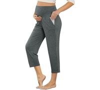 Umstandshosen & Capris Damen Sommer Schwangerschafts Umstandsmode Hosen Bequemen Stretch Sweatpants mit Taschen GY2 XXL