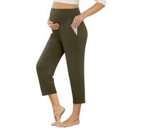 Umstandshosen & Capris Damen Sommer Schwangerschafts Umstandsmode Hosen Bequemen Stretch Sweatpants mit Taschen Grün M