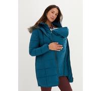 Umstandsjacke BONPRIX "3-in-1 warm wattierte Umstands- und Tragejacke", Damen, Gr. 42, blau (blaupetrol), Steppware, Obermaterial: 100% Polyester. Futter: 100% Polyester. Ärmelfutter: 100% Polyester,