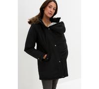 Umstandsjacke BONPRIX, Damen, Gr. 52, schwarz, Web, Obermaterial: 100% Polyester. Futter: 100% Polyester. Ärmelfutter: 100% Polyester, unifarben, regular fit ca. Mitte Oberschenkel, mit verstellbarem 