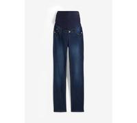 Umstandsjeans BONPRIX, Damen, Gr. 48, N-Gr, dunkelblau denim, Denim/Jeans, Obermaterial: 82% Baumwolle, 17% Polyester, 1% Elasthan. Einsatz: 95% Baumwolle, 5% Elasthan, Abriebeffekte, unifarben, regul