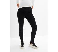 Umstandsjeans BONPRIX "Wärmende Umstandsjeggings mit leicht angerauter Innenseite", Damen, Gr. 48, N-Gr, schwarz (schwarz denim), Obermaterial: 70% Baumwolle, 29% Polyester, 1% Elasthan. Bündchen: 95%