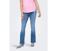 Umstandsjeans ONLY MATERNITY "OLMBLUSH MID FLARED REA1319 NOOS", Damen, Gr. XL (42), Länge 32, blau (medium blau denim), Denim/Jeans, Obermaterial: 92% Baumwolle, 6% Elastomultiester, 2% Elasthan, uni