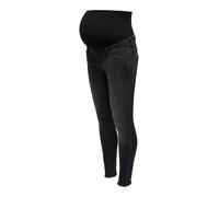 Umstandsjeans ONLY MATERNITY "OLMBLUSH MID SK ANK RW DNM REABOX NOOS", Damen, Gr. XL (42), Länge 32, schwarz (washed schwarz), Denim/Jeans, Obermaterial: 92% Baumwolle, 6% Elastomultiester, 2% Elastha