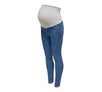 Umstandsjeans ONLY MATERNITY "OLMRAIN LIFE REG SK JEGGING MBD DNM NOOS", Damen, Gr. XS (34), Länge 32, blau (medium blau denim), Denim/Jeans, Obermaterial: 53% Viskose, 29% Baumwolle, 17% Polyester, 1