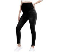 Umstandsjeans, Over-Bump-Hose, Stretch-Jeans für Damen, Schwangerschaft, dehnbare Strumpfhose, Umstandshose, hohe Taille, Bauchunterstützung, dehnbare Schwangerschaftshose, bequeme Demi-Hose, Leggings
