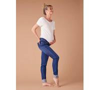 Umstandsjeans Skinny-Fit mit abnehmbarem Einsatz ENVIE DE FRAISE Bundweite verstellbar dunkelblau Gr. 38
