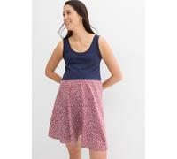 Umstandskleid BONPRIX, Damen, Gr. 40/42 (M), N-Gr, bunt (dunkelblau, rotbraun geblümt), Obermaterial: 95% Baumwolle, 5% Elasthan. Einsatz: 95% Baumwolle, 5% Elasthan, loose fit, Kleider, aus Baumwolle