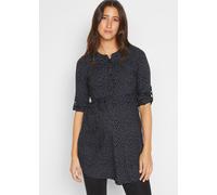 Umstandskleid BONPRIX, Damen, Gr. 40, N-Gr, blau (dunkelblau, weiß gepunktet), Obermaterial: 100% Viskose, loose fit, Kleider, aus Viskose, Loose Fit, mit Knopfleiste, mit abnehmbarem Bindeband (87803