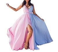 Umstandskleid Frauen Fotoshooting Schwangerschafts Kleid Elegant Split Front Abendkleider Chiffon Tüll Maternity Gown Foto Shoot Kleid Umstandsmode Festlich Hochzeit Langes Shirt Damen Schwarz 50