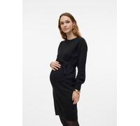 Umstandskleid MAMALICIOUS "MLNEWANNE L/S ABK KNIT DRESS A. NOOS", Damen, Gr. S, N-Gr, schwarz, Strick, Obermaterial: 50% Polyacryl, 50% Polyester, unifarben, regular fit kurz, Rundhals, Kleider Umstan