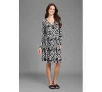Umstandskleid NEUN MONATE "Für Schwangerschaft und Stillzeit", Damen, Gr. 44, N-Gr, schwarz, weiß, Jersey, Obermaterial: 95% Viskose, 5% Elasthan, bedruckt, weit, Kleider, Stillkleid in fließender For