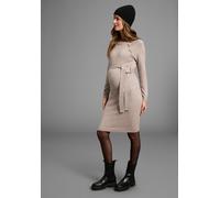 Umstandskleid NEUN MONATE "Strickkleid für Schwangerschaft und Stillzeit", Damen, Gr. 44, N-Gr, beige (beige meliert), Feinstrick, Obermaterial: 50% Viskose, 28% Polyester, 22% Polyamid, unifarben, Ba