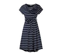 Umstandskleid Sommer Knielang - Gestreiftes T Shirt Kleid Stillkleid für Schwangere Frauen Brust Offene-Loch Patchwork Kurzarm Streifen Bequeme Sommerkleid Mutter Shirtkleid Freizeitkleid