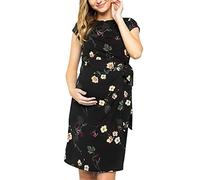 Umstandskleid Stillnachthemd Damen Nachthemd Baumwolle Umstandsmode 3/4 Ärmel Umstandsnachthemd für Schwangere und Stillzeit S-XXL Damen 2in1 Umstands gerafften Stillkleid Doppelschicht Kurzarm