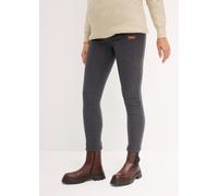 Umstandsleggings BONPRIX, Damen, Gr. 52/54 (XXL), N-Gr, grau (anthrazit meliert, wollweiß), Obermaterial: 85% Polyester, 15% Baumwolle. Einsatz: 95% Baumwolle, 5% Elasthan, meliert, skinny fit, Hosen,