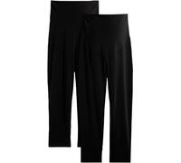Umstandsleggings BONPRIX "Umstands-Leggings in Capri-Länge (2er Pack)", Damen, Gr. 40/42 (M), N-Gr, schwarz (schwarz, schwarz), Obermaterial: 95% Baumwolle, 5% Elasthan, skinny fit, Hosen Umstandslegg