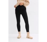 Umstandsleggings BONPRIX "Wärmende Umstandsthermoleggings, Slim Fit", Damen, Gr. 36/38 (S), N-Gr, schwarz, Obermaterial: 92% Polyester, 8% Elasthan, skinny fit, Hosen, aus Jersey-Funktionsmaterial, mi