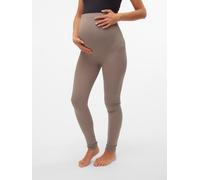 Umstandsleggings MAMALICIOUS "MLTIA JEANNE LEGGING NOOS A.", Damen, Gr. L (XL), N-Gr, grün (falcon), Jersey, Obermaterial: 72% Nylon, 21% Polyamid, 7% Elasthan, unifarben, regular fit lang, Hosen, Mat