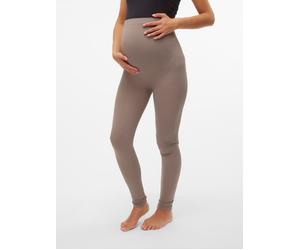 Umstandsleggings MAMALICIOUS "MLTIA JEANNE LEGGING NOOS A.", Damen, Gr. L (XL), N-Gr, grün (falcon), Jersey, Obermaterial: 72% Nylon, 21% Polyamid, 7% Elasthan, unifarben, regular fit lang, Hosen, Mat
