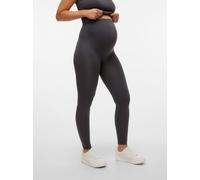 Umstandsleggings MAMALICIOUS "MLTIA JEANNE LEGGING NOOS A.", Damen, Gr. S/M, N-Gr, asphalt, Jersey, Obermaterial: 72% Nylon, 21% Polyamid, 7% Elasthan, unifarben, regular fit normal, Hosen (94216251-S